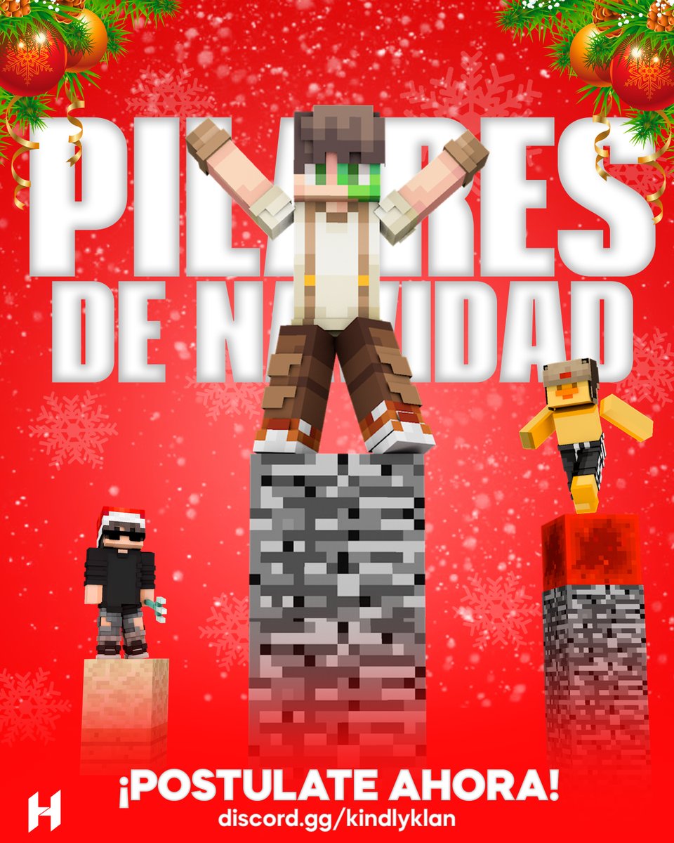 🎄PILARES NAVIDEÑOS🎄
Un evento para despedir el año con un toque muy navideño! 🎅
¿Quién dijo que el factor sorpresa te beneficia?

21/12/24

Postúlate 👉 discord.gg/kindlyklan