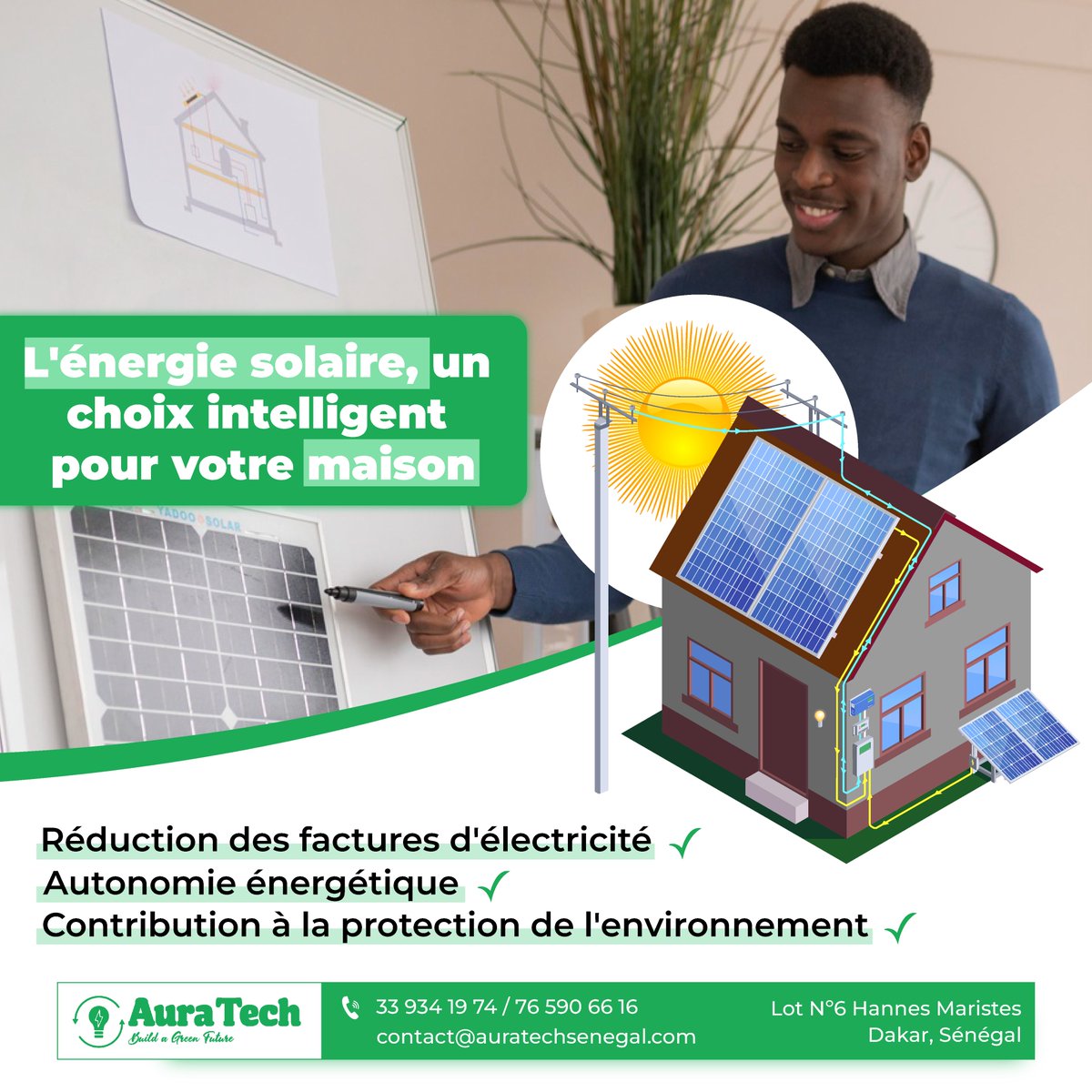 AuratechSenegal's tweet photo. Dites adieu aux factures élevées et aux coupures avec l'#énergiesolaire !

✅ Les avantages pour vous :
💰 Réduction des factures d’#électricité ;
⚡ Autonomie énergétique face aux coupures ;
🌱 Contribution #écologique pour un #environnement plus sain.

1/4 https://t.co/oEJd1dXvpt