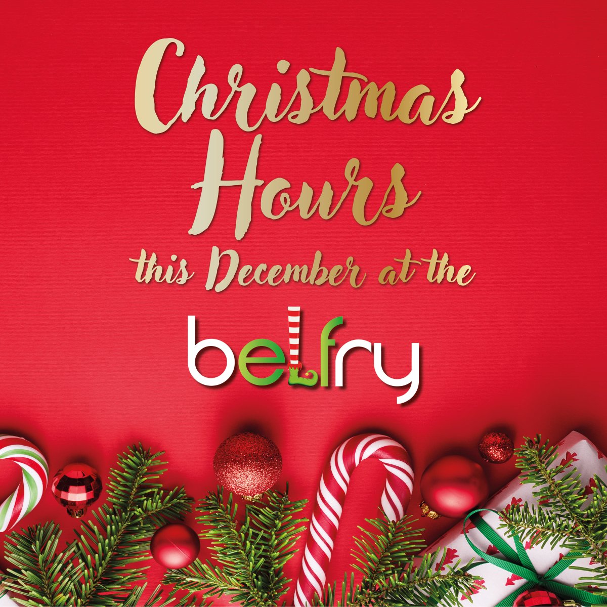 BelfryShopping's tweet photo. Belfry Shopping Centre Christmas Hours 🎄⏰ If you're visiting the Belfry this December make sure to be aware of our slightly shifted open hours 🎁

#BelfryRedhill #Redhill #OpenHours #ChristmasShopping https://t.co/1ktqWpZff9