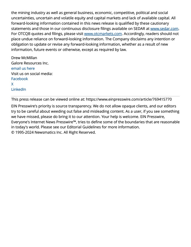 Galore Resources Inc tweet media