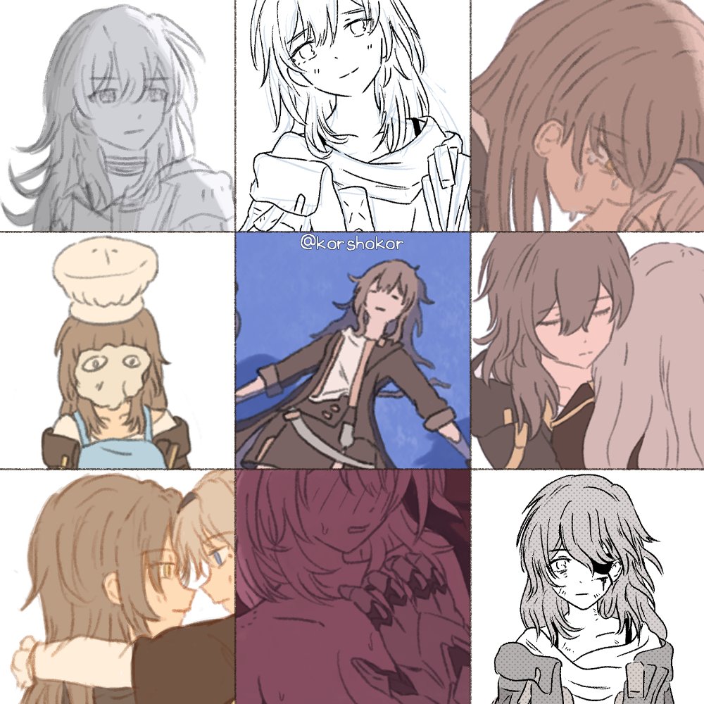 KorshoKor's tweet image. A collection of my favorite faces of stellefly that I've drawn this year