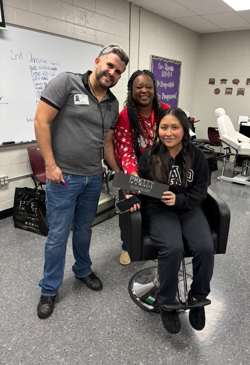 Thank you Pretty in A Minute for coming to RHS cosmetology to discuss the importance of healthy hair products, demonstrating hair styles and techniques, client relationships, and what to expect for a career as a hairstylist. We enjoyed your visit!