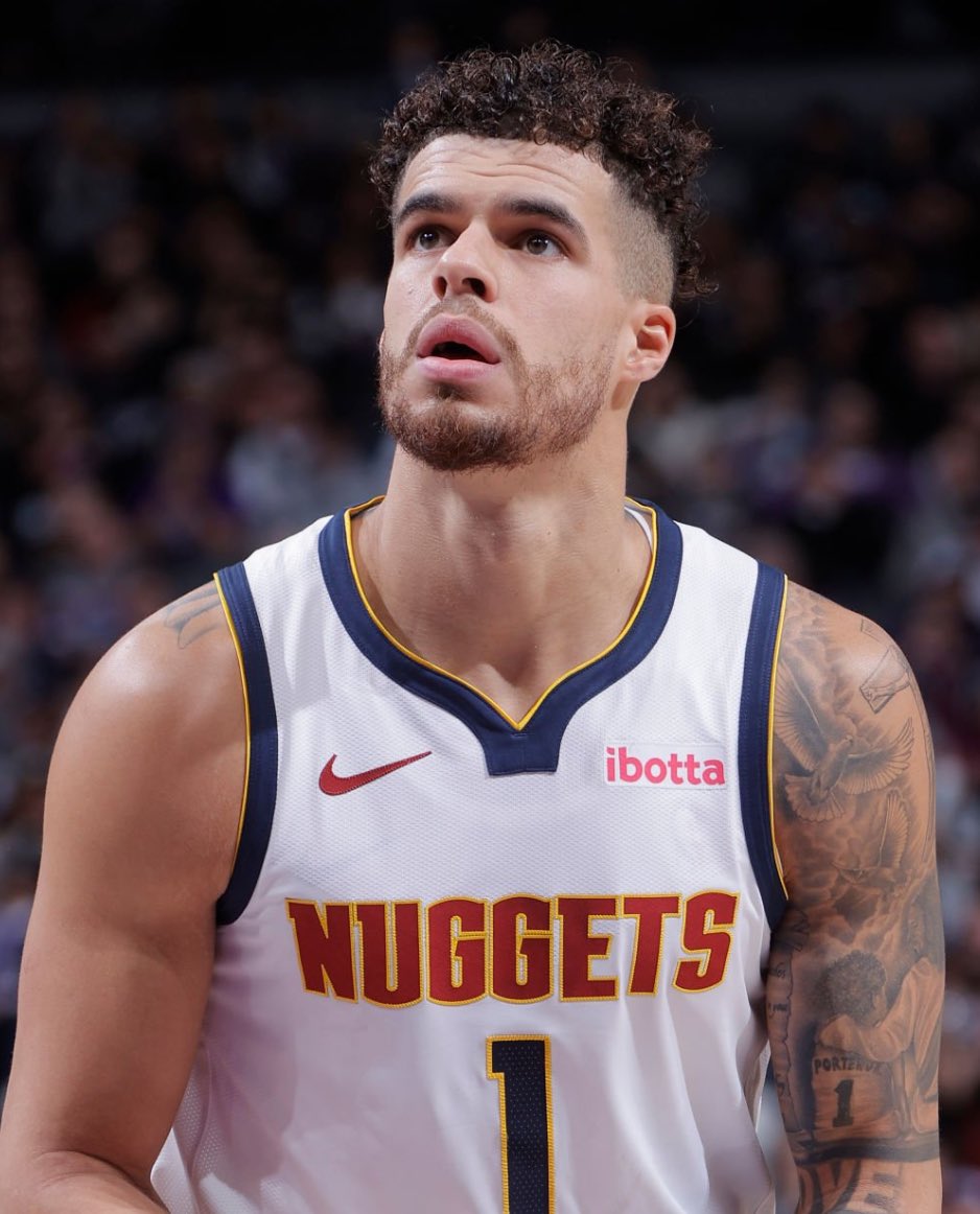 TheDunkCentral's tweet photo. Michael Porter Jr. would likely be involved in any major Denver Nuggets trade, per @Tjonesonthenba & @sam_amick 

“Any big trade would likely involve Porter, according to league sources. Porter has long been one of the best shooters in the league. This season, he has rounded into becoming an all-around scorer, capable of impacting offense from all three levels.” 

(Via https://t.co/KotGGo137b)