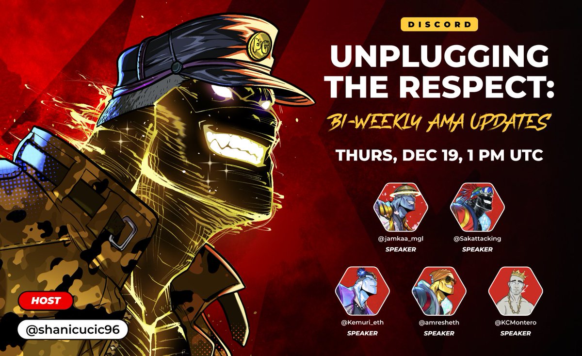 Unplugging The Respect: Round 3!

The 3rd Biweekly AMA is locked and loaded with our host <a href="/shanicucic96/">shan</a> 🔥

🗓️ Thurs, Dec 19 | 1 PM UTC
📍 Jirasan Discord

💬 Updates. Alpha. Respect.

You know the drill. Be there. 🔴