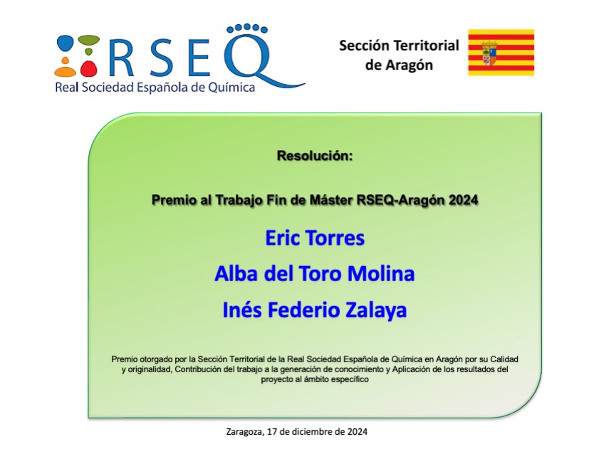 RSEQ Aragón (@rseq_aragon) on Twitter photo 🎉 ¡Enhorabuena a los ganadores del premio "Cuéntanos tu TFG" 2024 y del premio al TFM 2024! 🏆👏 <a href="/Ciencias_Unizar/">Ciencias_Unizar</a> 🎉 ¡Enhorabuena a los ganadores del premio "Cuéntanos tu TFG" 2024 y del premio al TFM 2024! 🏆👏 <a href="/Ciencias_Unizar/">Ciencias_Unizar</a>