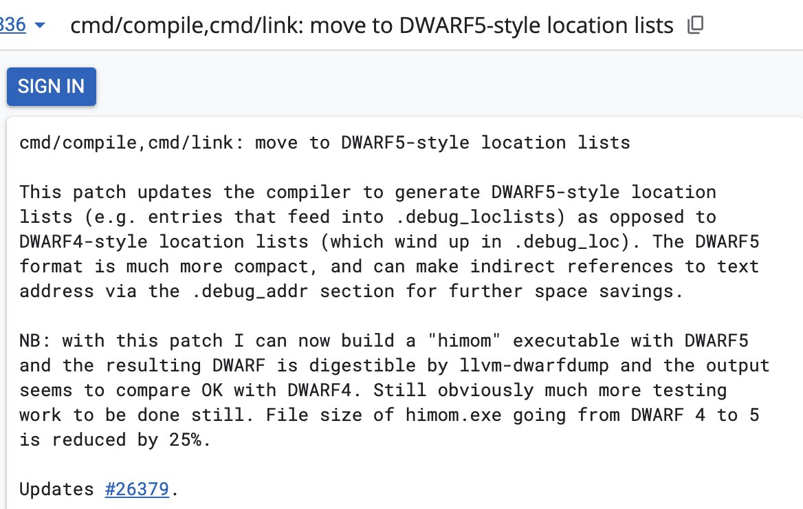 DWARF5 #golang

go-review.googlesource.com/c/go/+/635836 + github.com/golang/go/issu…