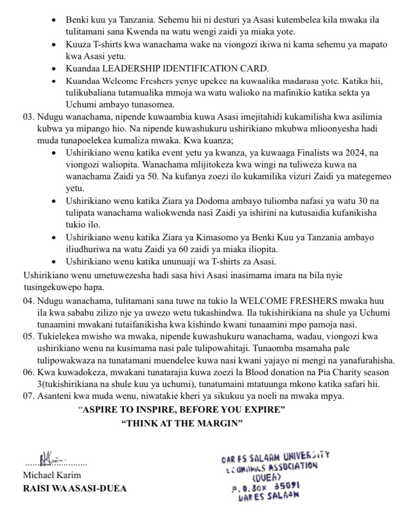 Highlights on 2024 accomplishments and next steps for 2025🌱💫

#2024 #DUEA #udsm