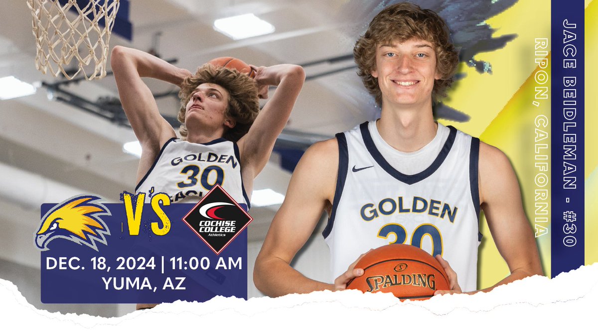 Morning action from the desert for @LCCCmBasketball today!

It's a #GoldenGameday in Yuma as the Golden Eagles face off against the Cochise College Apaches!

Tip is at 11:00 AM. Stream the action here: portal.stretchinternet.com/awcmatadors

#BeGolden