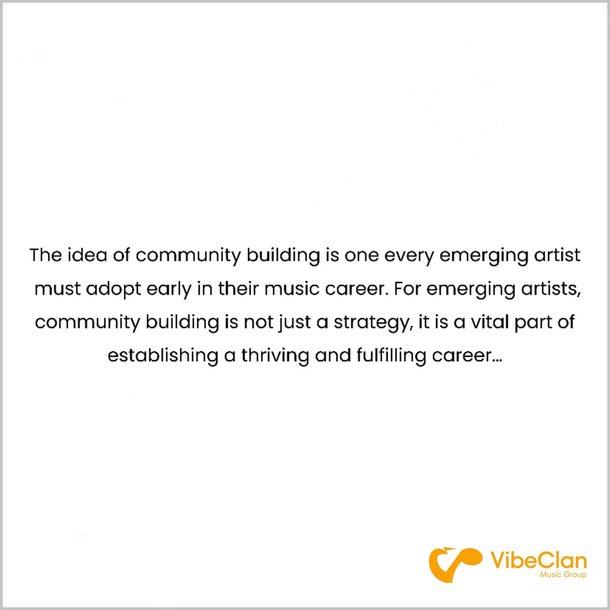 VibeClanMG's tweet photo. Your community as an emerging Artist is as important as a hit Record. Build it 🧱 #VibeClanMusic https://t.co/eFX9xdPkad