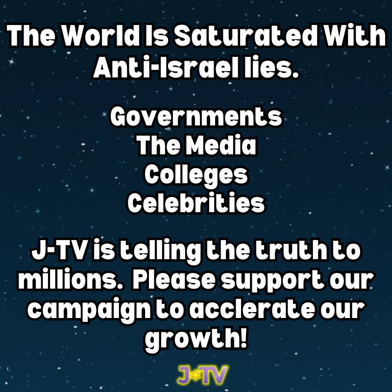 We have a plan for more documentaries, more presenters, more animated videos. We are reaching millions, but we can do so much more and the world needs it! Click the link to donate to our campaign! One day left! thechesedfund.com/jtvus/illumina…