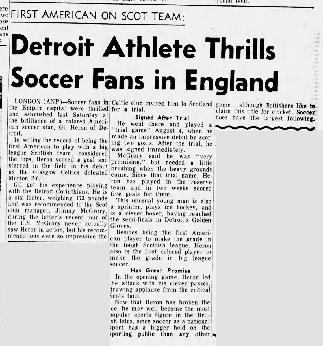 September 1951

He was actually Jamaican/Canadian, but we'll take it