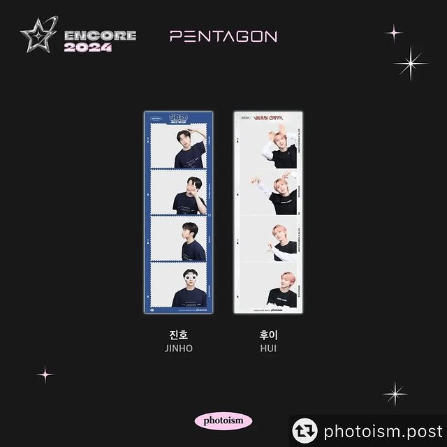 PHOTOISM x ENCORE 2024
พบกับเฟรมศิลปินรอบ ENCORE 2024

🗓️ วันที่ 19 ธันวาคม ~ 10 มกราคม
📍 PHOTOISM TH <a href="/photoism_th/">photoism_th</a> 

อย่าพลาดกันนะยูนิ 😉

#후이 #HUI #ฮุย #WHU_IS_ME_Complex 
#진호 #JINHO #จินโฮ
#PENTAGON #เพนทากอน
#CHORD <a href="/CUBE_PTG/">PENTAGON·펜타곤</a>