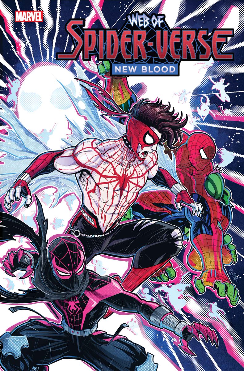 MarvelComicsHQ's tweet photo. It's the Spider-Verse vs. the Venomverse in #MarvelComics' 'Web of Spider-Verse: New Blood' and 'Web of Venomverse: Fresh Brains,' brought to life by a superstar lineup of talent, coming this March and April. 

Scroll to learn more ⬇️ https://t.co/GM78aRdHKZ