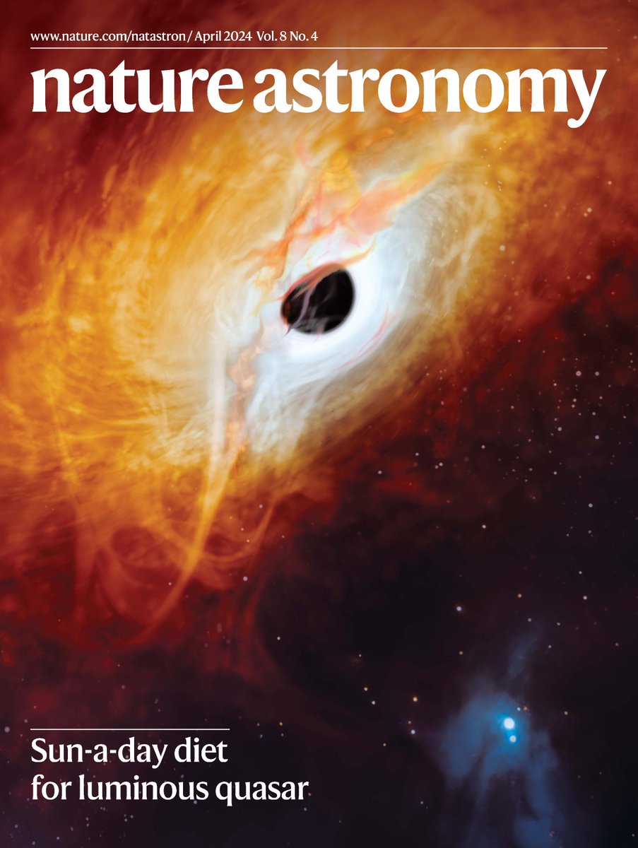NatureAstronomy's tweet photo. Winner of round 1, with 37% of the vote, was this image of a rapidly accreting black hole from April's issue (Wolf et al.). This cover goes through to Friday's final: #NAstroCoverComp https://t.co/7rh7HlYYQ0