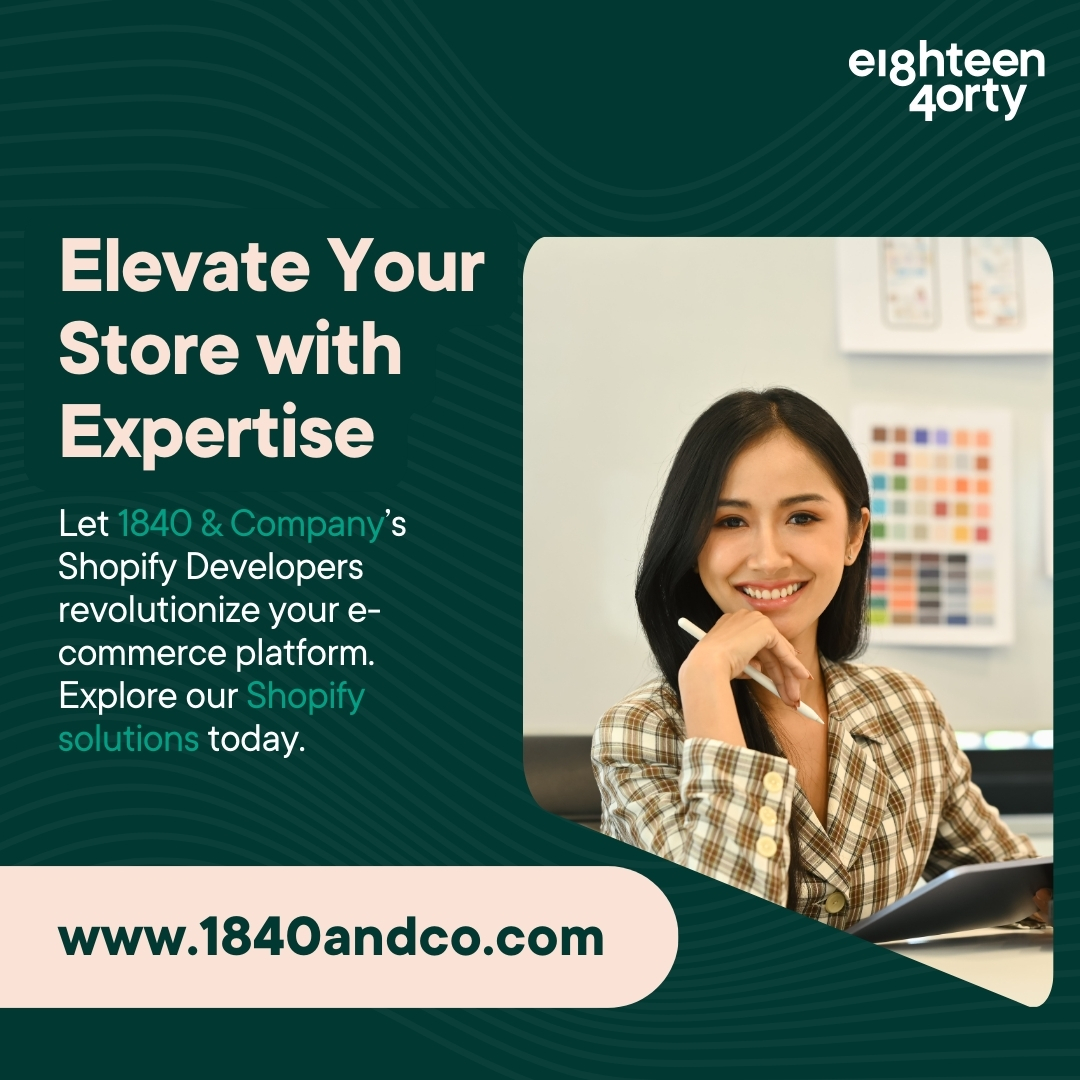 1840andCompany's tweet image. Are you looking to enhance your online store?
Partner with us to access our network of Shopify Developers that can help your business's online presence and sales.
Explore our services here: bit.ly/3z70DlP
#ShopifyDevelopers #Ecommerce #OnlineSales #1840andCompany