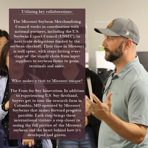 missourisoybean's tweet image. 🤝Trade isn’t just about goods; it’s about people. 

At Missouri Soybeans we're empowering people as a basis for soybean trade. Hosting trade missions in Missouri helps bridge the gap between business and the farm. 

Learn more: bit.ly/3VxDtxi

#MoSoy #trade #soy