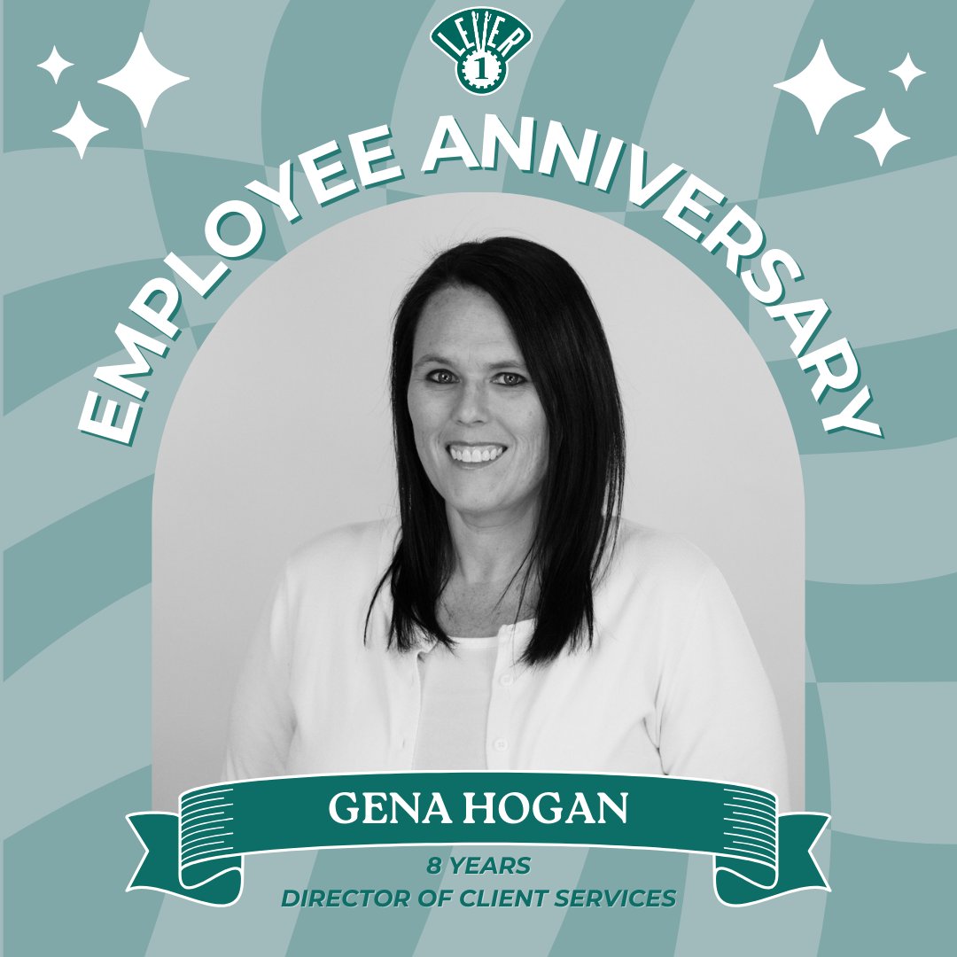 Join us in celebrating Gena's 8-year anniversary! 👏 Gena has made an incredible impact over the years here at Lever1.

Thank you, Gena, for your hard work and dedication to our clients and Lever1 as a whole.🎉

#Lever1 #EmployeeEngagement #Anniversary