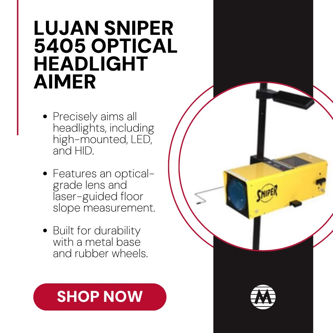 MileXEquipment's tweet image. Headlight aiming made easy! 🎯 The Lujan Sniper 5405 precisely aligns all headlights (LED, HID, &amp;amp; more) with optical precision &amp;amp; laser floor slope measurement. Durable &amp;amp; built for pros. 🛠️

👉 Shop: mile-x.com/products/lujan…

#AutoRepairTools #MileX