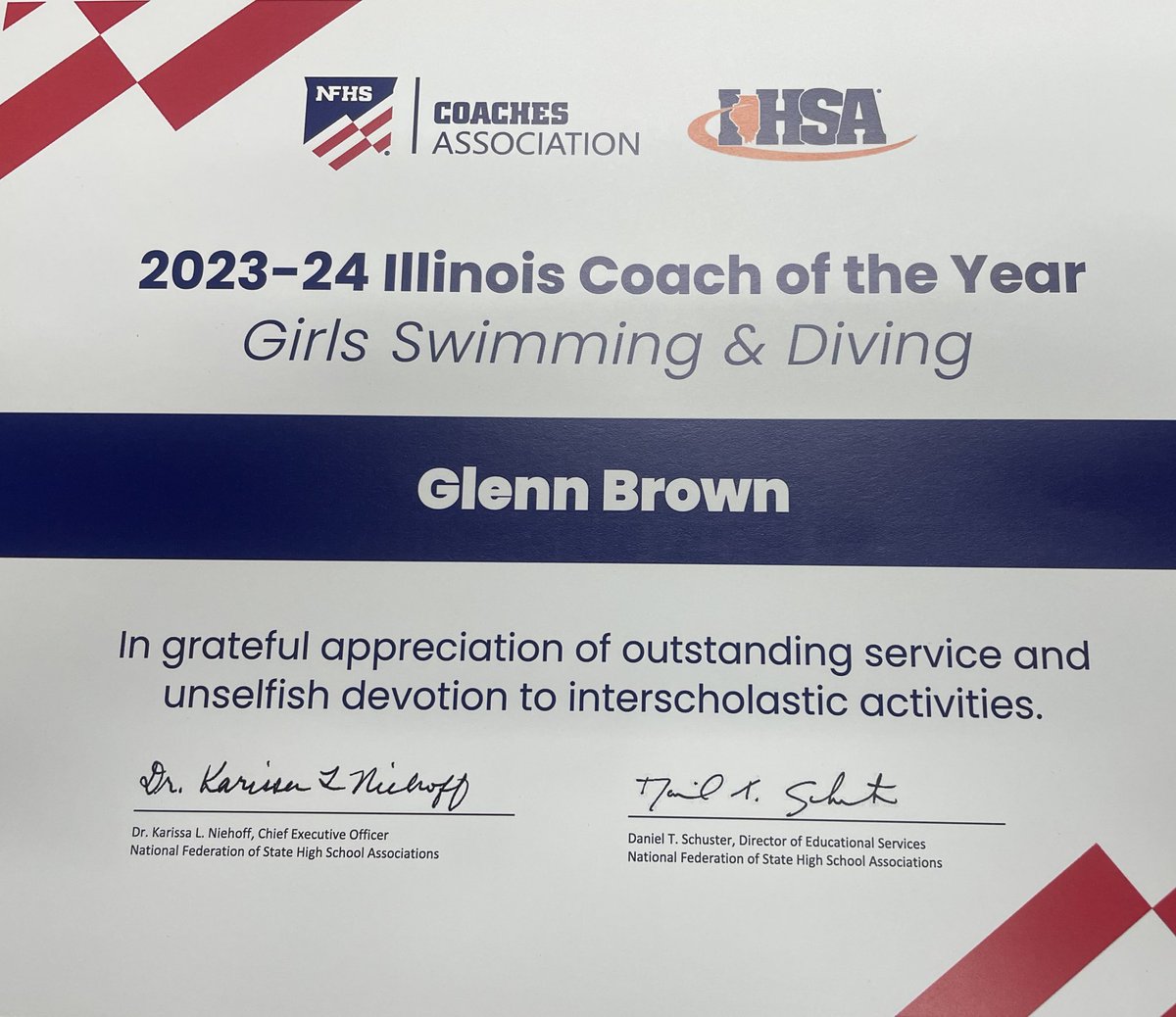 Congratulations Rosary swim coach Glenn Brown!