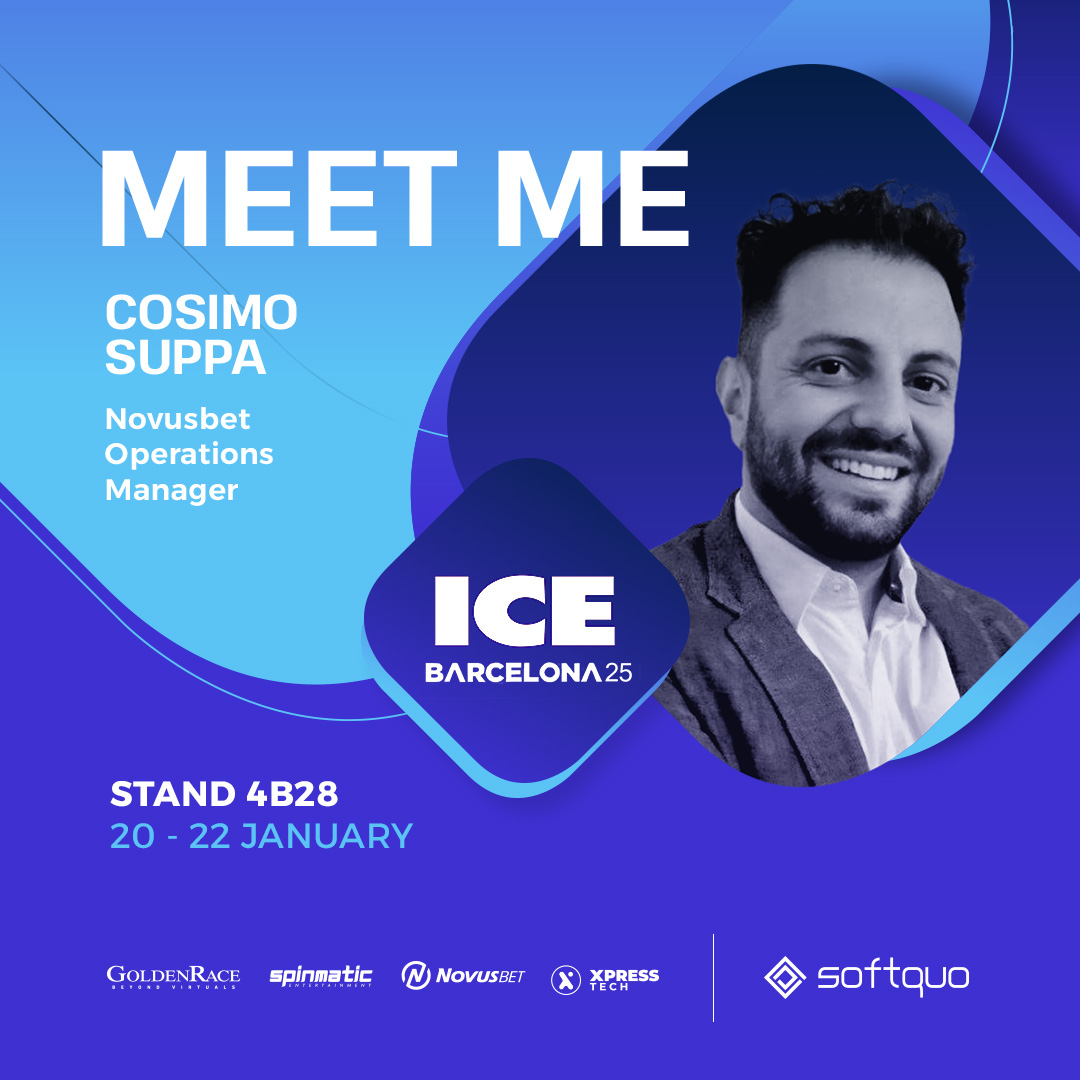 Book a meeting with Cosimo Suppa: booking.softquo.com

#Novusbet’s Operations Manager is eager to connect with you at #ICEBarcelona2025 and show our innovative all-in-one sports betting solutions, complete gaming platforms and customised software.

📅20-22 January📍Stand 4B28