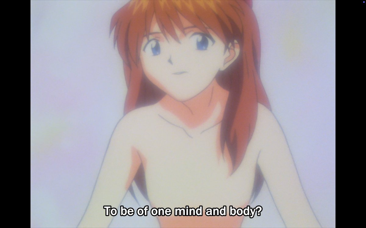 Tharizdun03's tweet image. Shinji sees sex as a way to &quot;become one&quot; with others, blending Misato, Asuka, and Rei into a bland, homogenized soup of women. But becoming one with others is not the same as actually knowing and being with others as individuals; a theme that comes back big-time in End of Eva.
