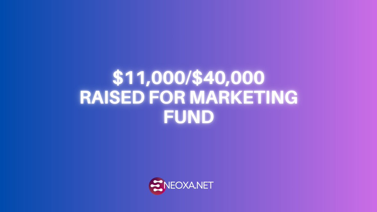 🔥 In under a week, the Neoxa community has already raised $11K of our $40K marketing goal! 

🙌 Your support is fueling our momentum—let’s keep it going! 🚀 #Neoxa