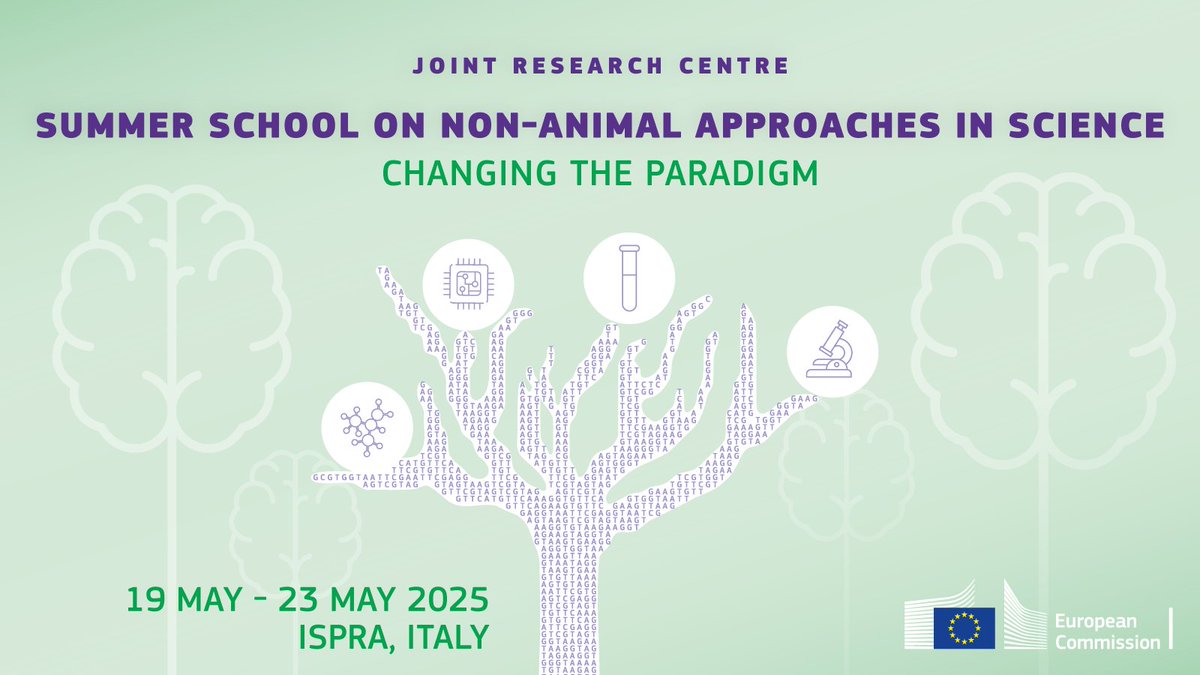 Registrations open for our free summer school on non-animal approaches in science! 

Learn about alternatives to animal testing from top experts in the field.

📆 19-23 May 2025, at the Joint Research Centre in Ispra, Italy

Apply by 15 January 2025: europa.eu/!gCHcjr