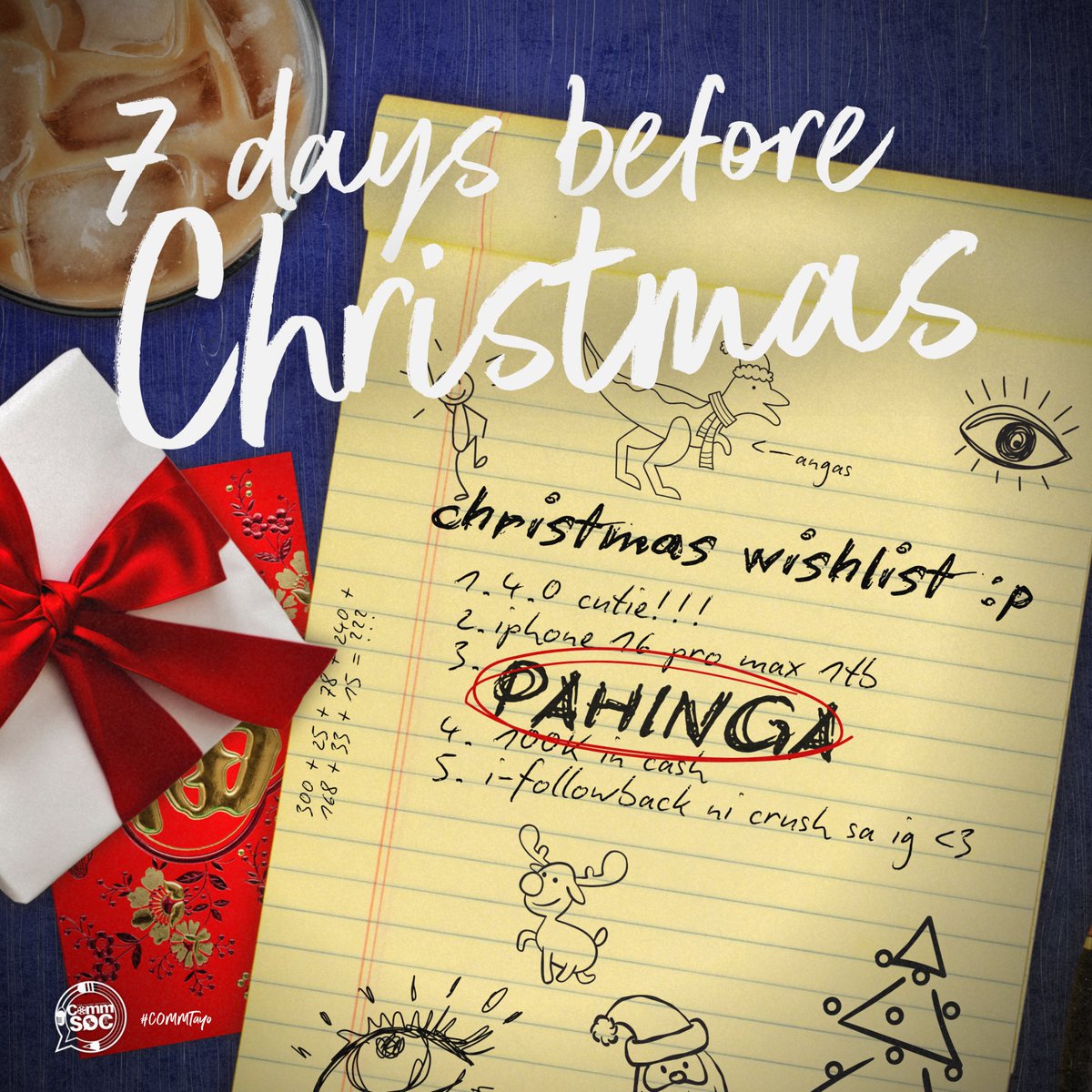 FEU_CommSoc's tweet photo. 7 DAYS LEFT BEFORE CHRISTMAS 🎄✨

Isang linggo na lang bago ang pinakainaabangang holiday ng taon! Ready your wishlist because this Christmas, Santa is coming to town! 🎅📝

Dahil #COMMTayo, let’s welcome Christmas with joy aglow 🎁✨

#Christmas2024 https://t.co/8mhkRK64vW