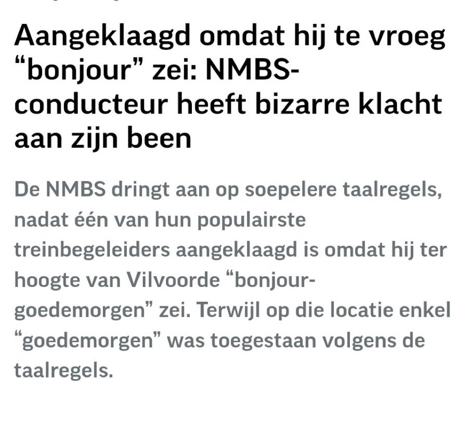 Nu zijn ze eens te vroeg bij de NMBS en dan is het alweer niet goed!!