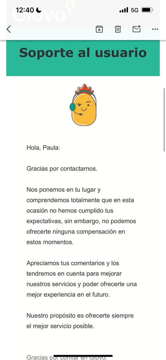mjr7__'s tweet image. @glovo @Glovo_ES y uno de sus repartidores, de esos que llega a tu casa pero que no es el que sale en la app que va a llegar, nos han ESTAFADO 160€. Esta es su respuesta a la reclamación. Obviamente os vamos a DENUNCIAR 😊
