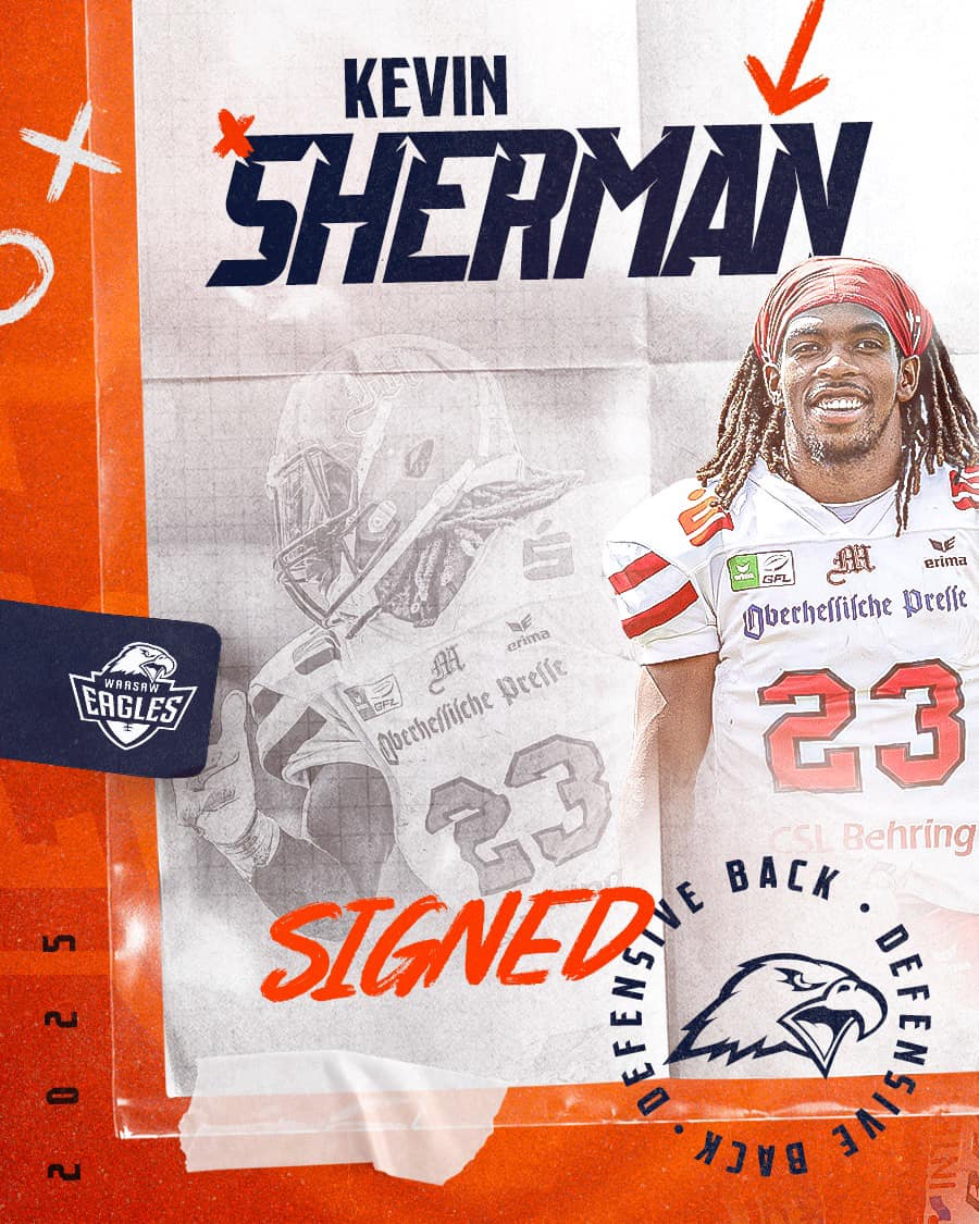 WarsawEagles's tweet image. 💣💣💣
Wzmocnienia zza oceanu na sezon 2025 🦅🏈

🦅 QB - Jake Schimenz 🇺🇲

🦅 DB - Kevin Sherman 🇺🇲

🦅 OL - Murilo Machado Silva 🇧🇷

#WarsawEagles2025 
#StayHungry #StayFly
#PFL1 #nflpl