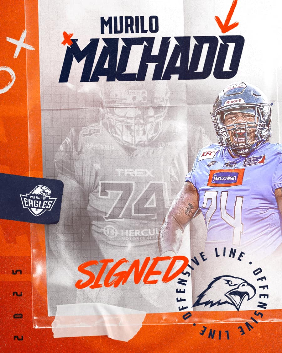 WarsawEagles's tweet image. 💣💣💣
Wzmocnienia zza oceanu na sezon 2025 🦅🏈

🦅 QB - Jake Schimenz 🇺🇲

🦅 DB - Kevin Sherman 🇺🇲

🦅 OL - Murilo Machado Silva 🇧🇷

#WarsawEagles2025 
#StayHungry #StayFly
#PFL1 #nflpl