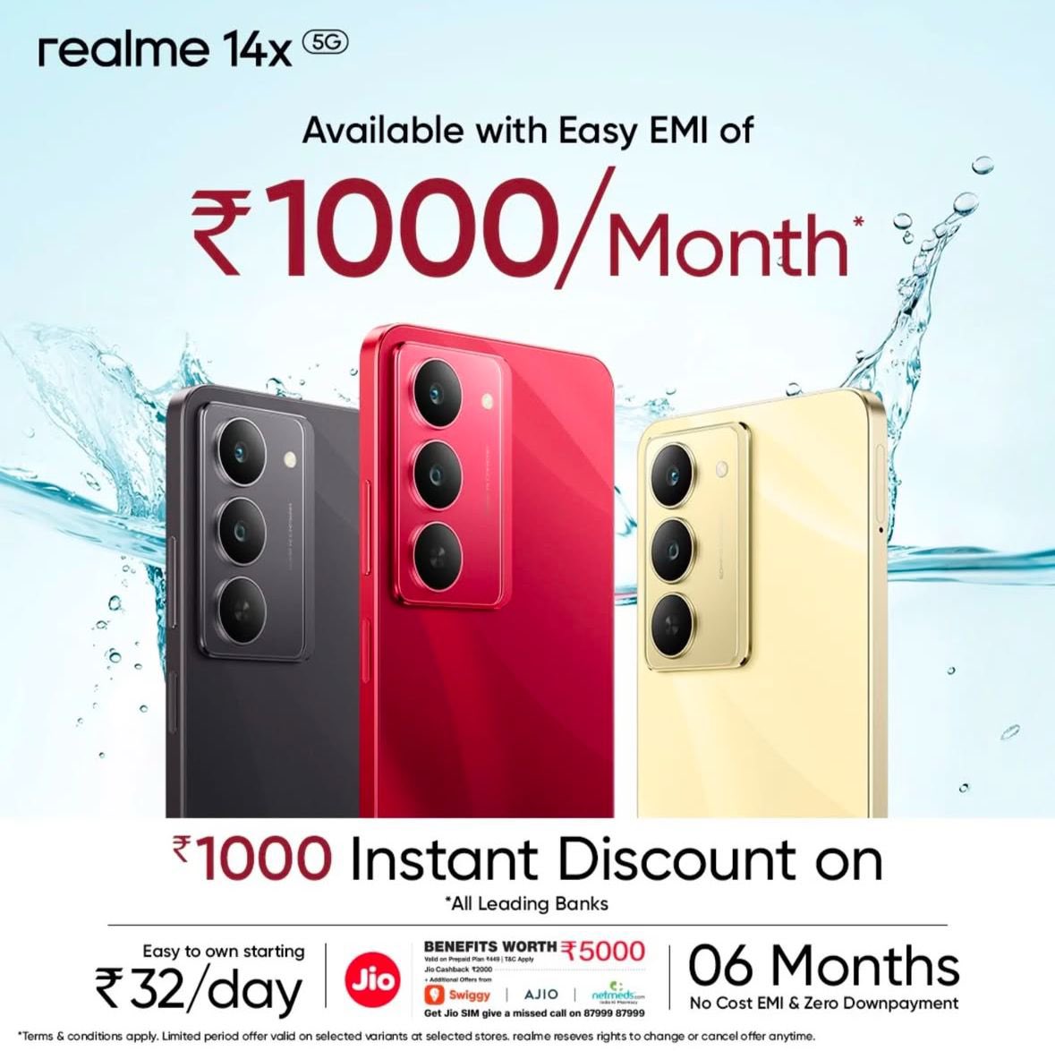a9mobiles's tweet photo. Available Now In All Variants!
#Realme14x 5G

Zero Downpayment Schemes On All Major Finance.

1000/- Instant Discount On All Major Bank Cards**

6/128 - 14999/-
8/128 - 15999/- 

Buy Now
Call/Whatsapp - 9967694999

#A9Mobiles #Kalbadevi
#Realme #14x #Realme14x5G https://t.co/6p2O4B753q