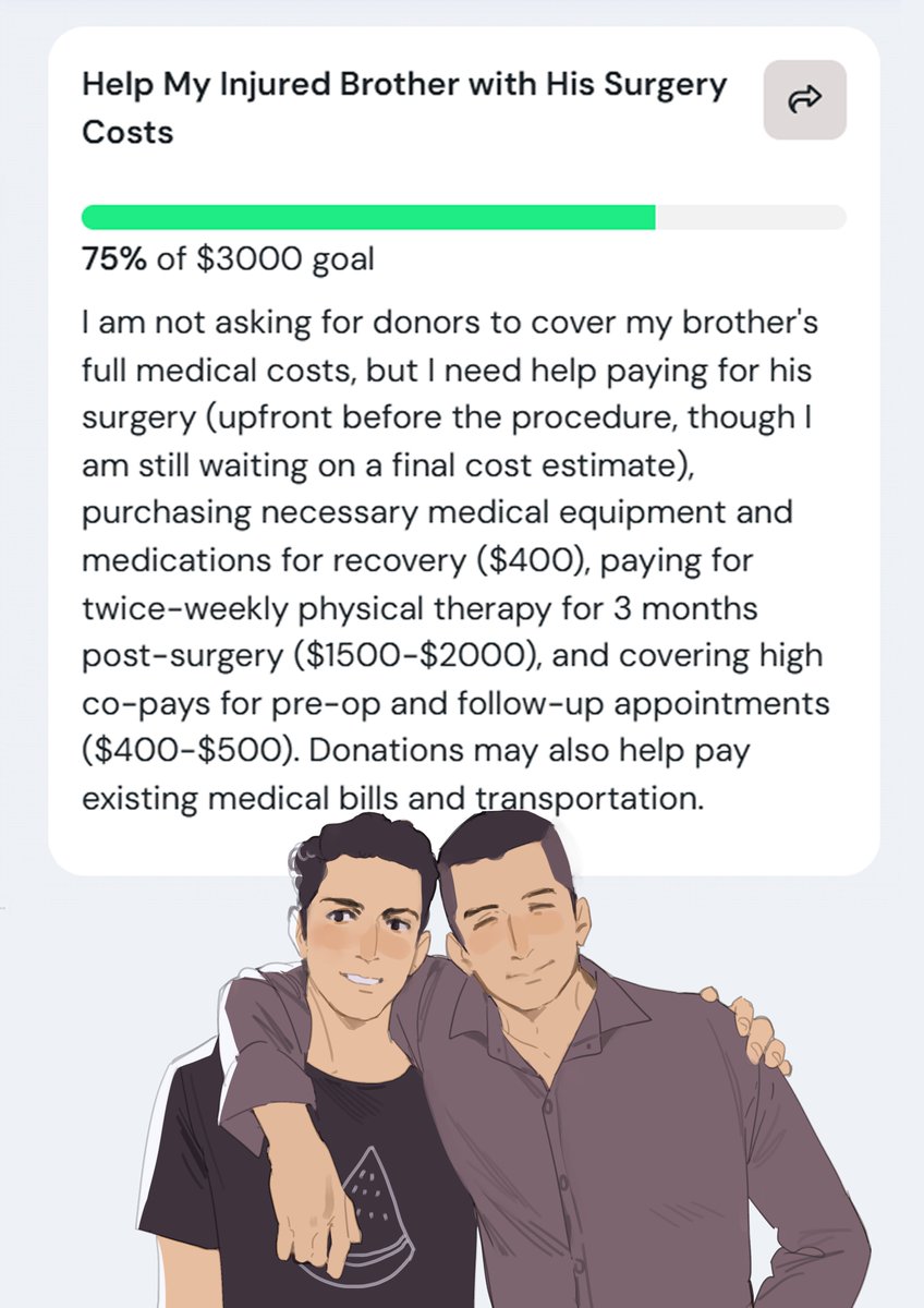 A palestinian man (<a href="/YusoffAid/">Aidil عديل 🇵🇸</a>) was reaching out to raise a fund for his brother who had been severely injured by IOF's aggression, they're now safely evacuated to egypt and need help with the medical bill, every penny and share would help a lot! 

ko-fi.com/evacuateazozfr…