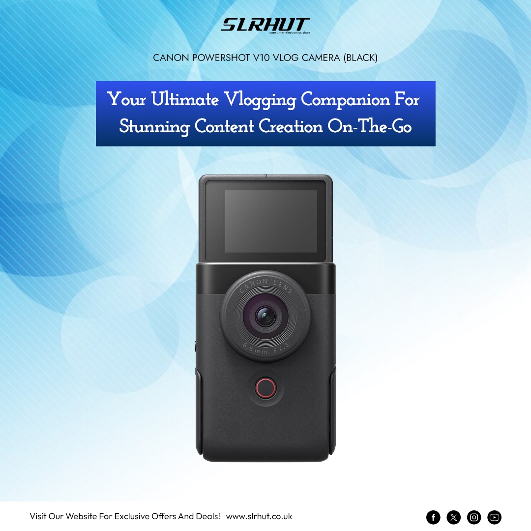 slrhutuk's tweet image. This Christmas, take your vlogs to the next level! The Canon PowerShot V10 Vlog Camera (Black) is your compact companion for stunning, on-the-go content creation. 

Shop Now - slrhut.co.uk/product/ID3924…

#slrhut #canonpowershot #vlogcamera #contentcreation #christmas2024