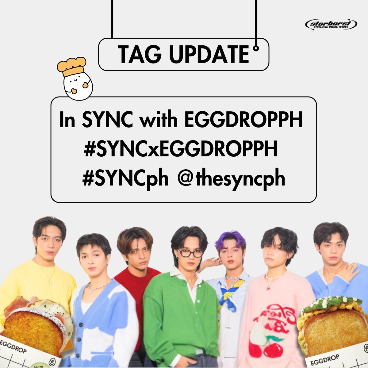As we are all excited to see SY•NC tomorrow on EGGDROP PH’s Grand Opening, let’s have some fun first! 

We will be having a hashtag party and we have a guest? 👀

In SYNC with EGGDROPPH
#SYNCxEGGDROPPH
#SYNCph <a href="/thesyncph/">SYNC</a>