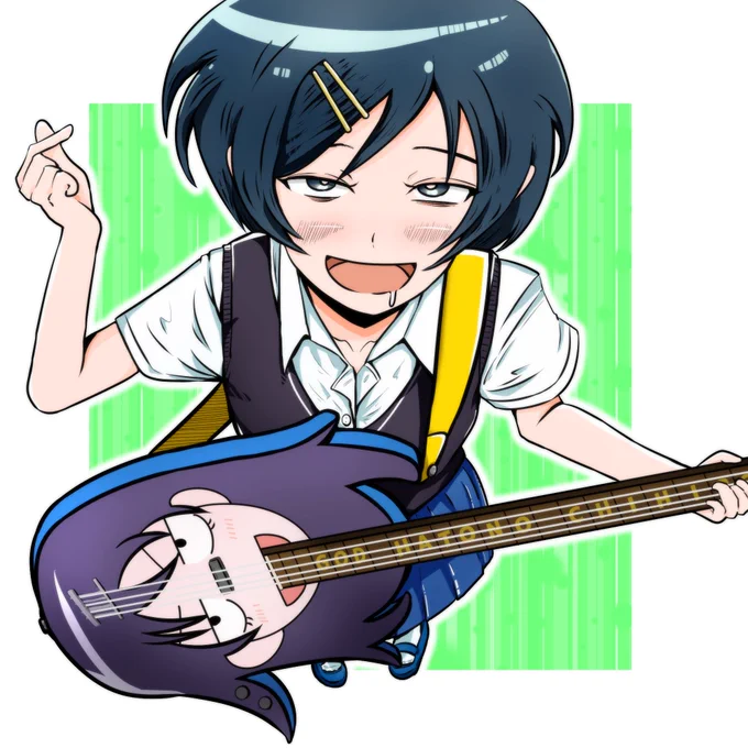 神ベースを持つ厘ちゃん #ふつうの軽音部 #幸山厘 #fanart