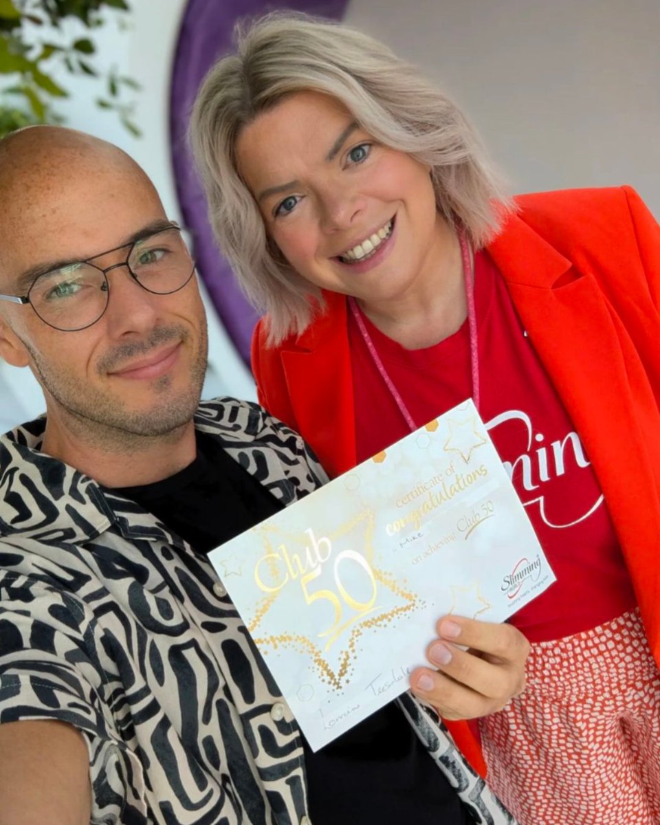 SlimmingWorld's tweet photo. After losing an amazing 11st 4lbs, Mike (mikey_atclub50 on Instagram) has hit an exciting milestone 🥰! As well as reaching his personal achievement target, he’s also earned his Club 50 Award, having lost half his starting weight 🤩. https://t.co/CbHgmdQa6n