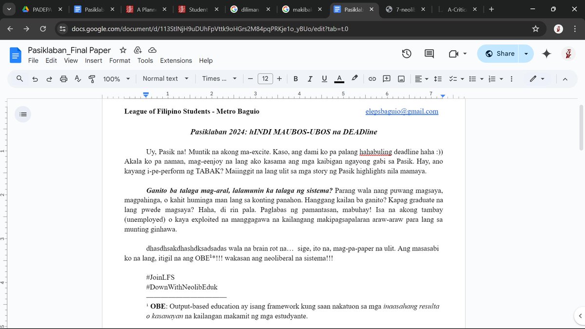 send vid nlng vave hahaha 🥲🥺☹️🤛

#JoinLFS
#DownWithNeolibEduk
#Pasiklaban2024