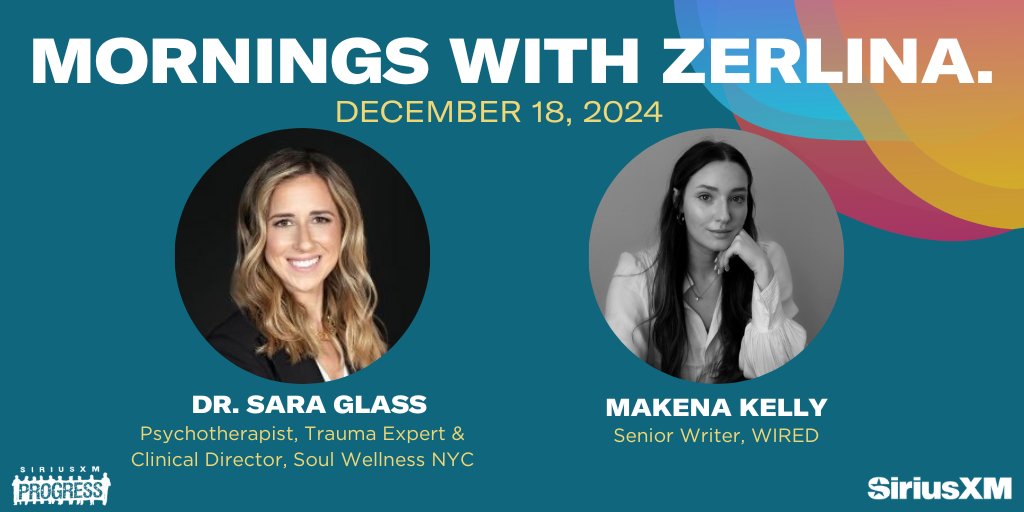 Hello Wednesday! Joining Zerlina on the show this morning: Get your extra dose of this week's Mental Health Monday w/ <a href="/DrSaraGlass/">Dr. Sara Glass</a> + we're talking TikTok with <a href="/WIRED/">WIRED</a> Senior Writer <a href="/kellymakena/">Makena Kelly</a>!

☎️ 866-997-4748
📻 <a href="/SiriusXMProg/">SiriusXMProg.bsky.social</a> Ch. 127
siriusxm.us/Zerlina