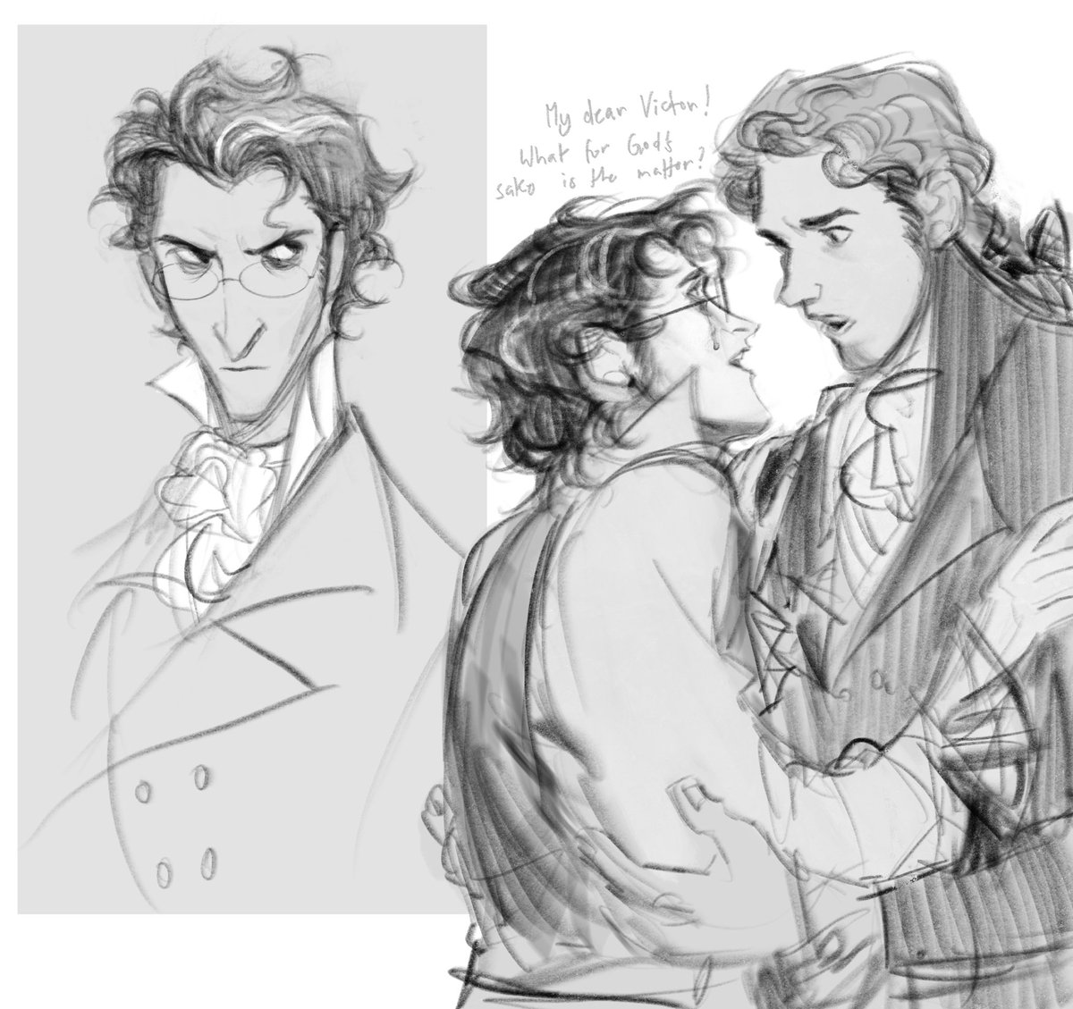 WolfyTheWitch's tweet photo. More Victor doodles and a test clerval https://t.co/BNC1v7huEV