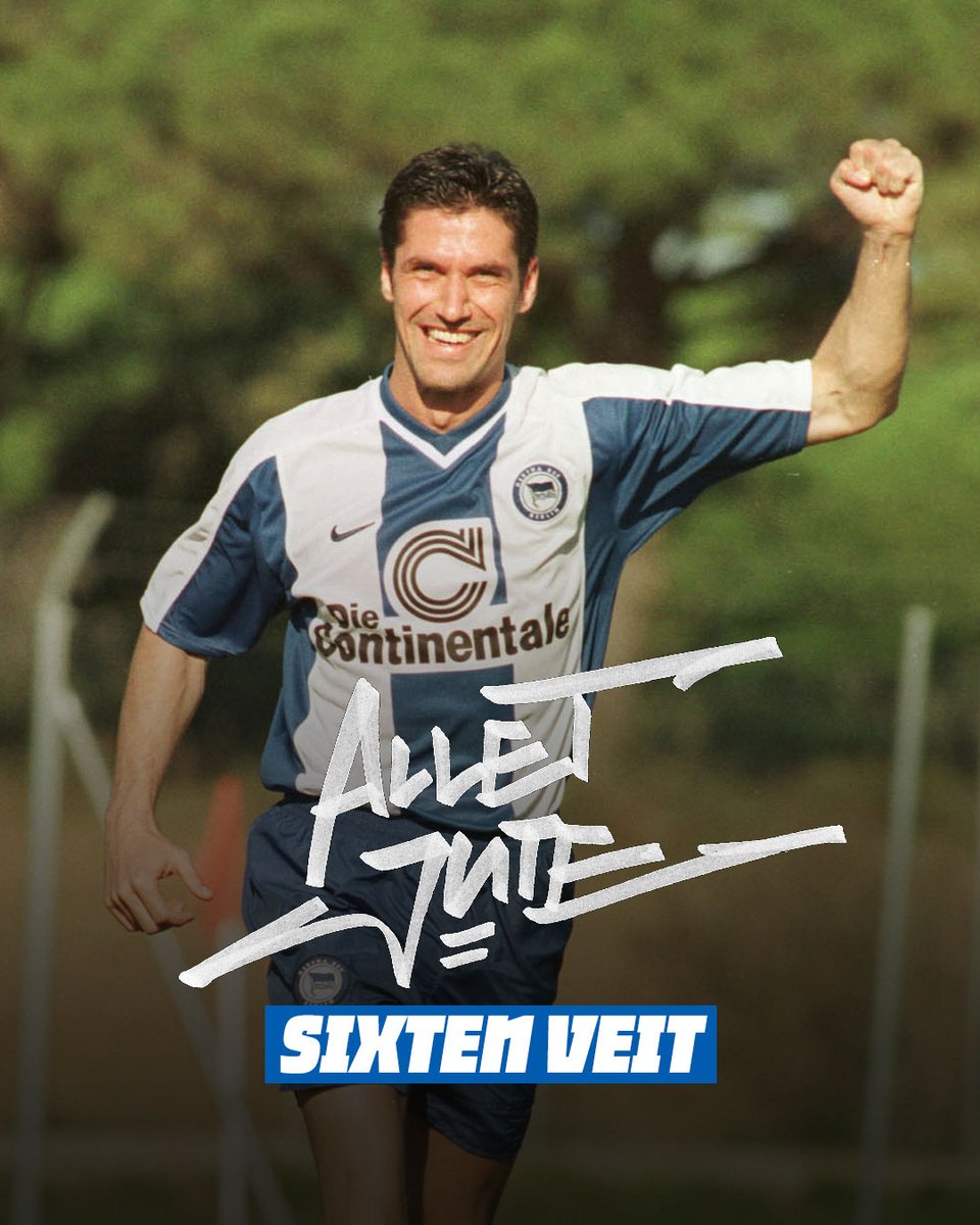 HerthaBSC's tweet photo. Allet Jute zum 55. Geburtstag, Sixten #Veit! 🎂 Wir wünschen unserem ehemaligen Mittelfeldspieler nur das Beste. 💙 Viel Glück, Gesundheit und Erfolg! 🍀
#HaHoHe https://t.co/3BlDJo14tv