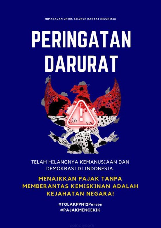 JKSTREAM_INA's tweet photo. Kami MENOLAK KENAIKAN PAJAK!!

#PajakMencekik
#TolakPPN12Persen https://t.co/E4nq1623aI