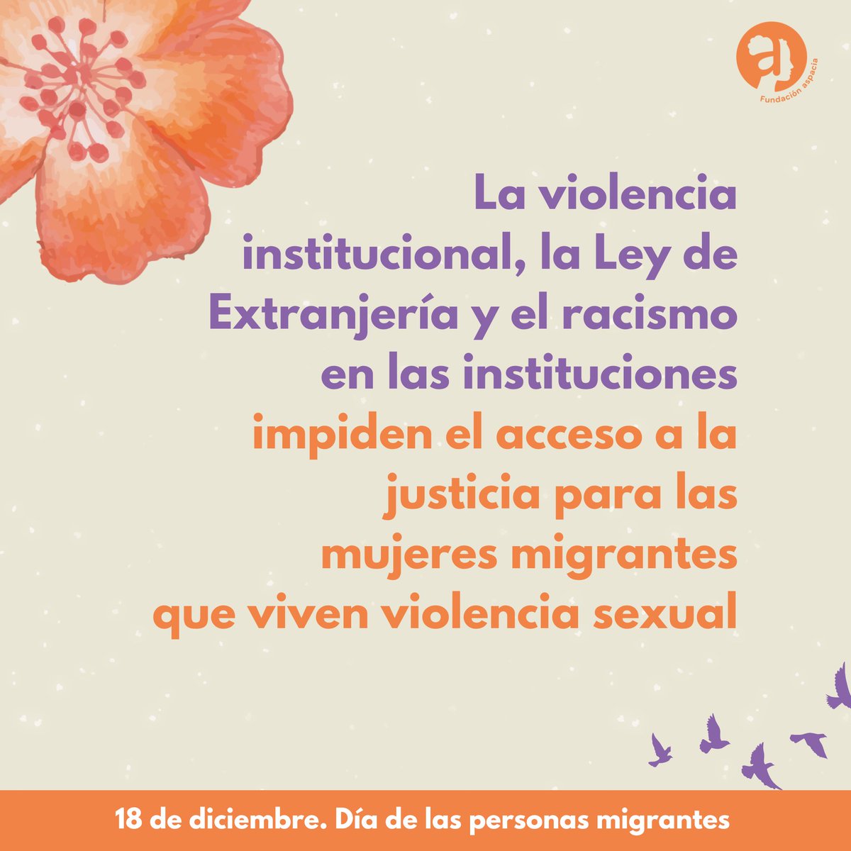 🔔#DíaDeLasPersonasMigrantes | la desprotección y discriminación del Estado hacia las #mujeresmigrantes les pone en mayor riesgo de sufrir violencia sexual e impide su acceso a justicia cuando la viven.  

👉🏾Consulta nuestras investigaciones sobre VS en fundacion-aspacia.org