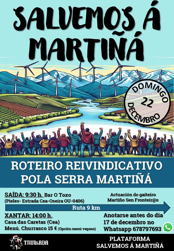 🌿 Este domingo subiremos á Serra da Martinhá coas compas da Plataforma Salvemos A Martinhá e Trulhada!! 
🦅Porque non hai millor xeito ca unha andaina de valorarmos o que temos e debemos protexer!

✊🏿Caminha canda nós!!! Non farán do rural un polígono industrial!!! 
#NonXirarán