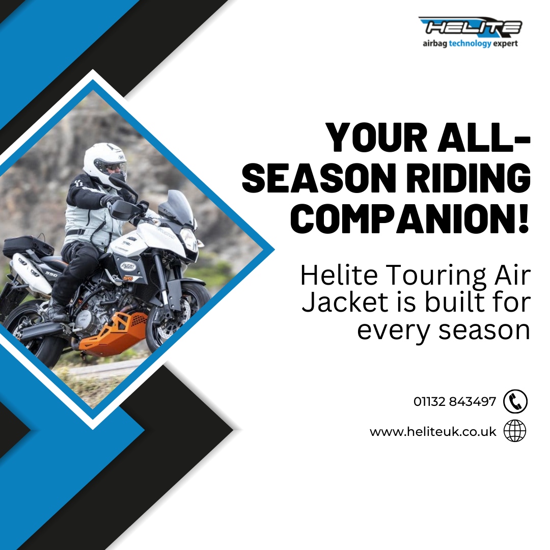 AIRVEST's tweet photo. Gear up for any season with the Helite Touring Air Jacket! Enjoy thermal warmth and waterproof fabric in colder months, while the 360° air circulation keeps you cool and comfortable during warmer rides. Versatile protection, year-round comfort.

#helite_uk https://t.co/uvQqNl9qQV