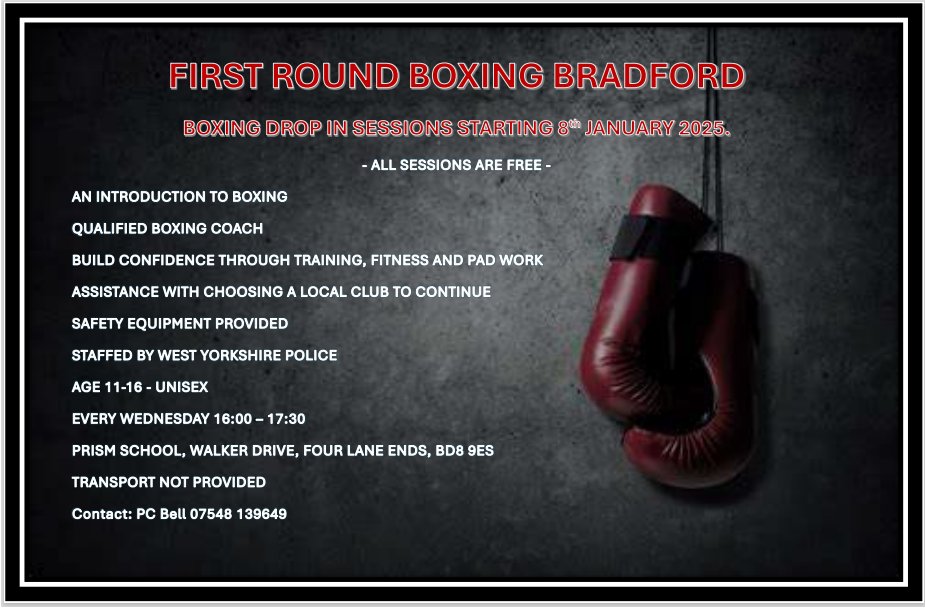 Free Boxing sessions for 11-16 year olds