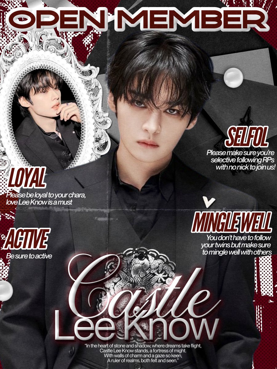 ㅤ
The gates of C͟a͟s͟t͟l͟e͟ L͟e͟e͟ K͟n͟o͟w͟​̲ swing open, inviting other Lee Know to step within its storied halls. Read the inscription carefully before leaving your mark. Friendship with other SQ/OA realms is also welcome, leave your trace to forge the bond with us!
ㅤ