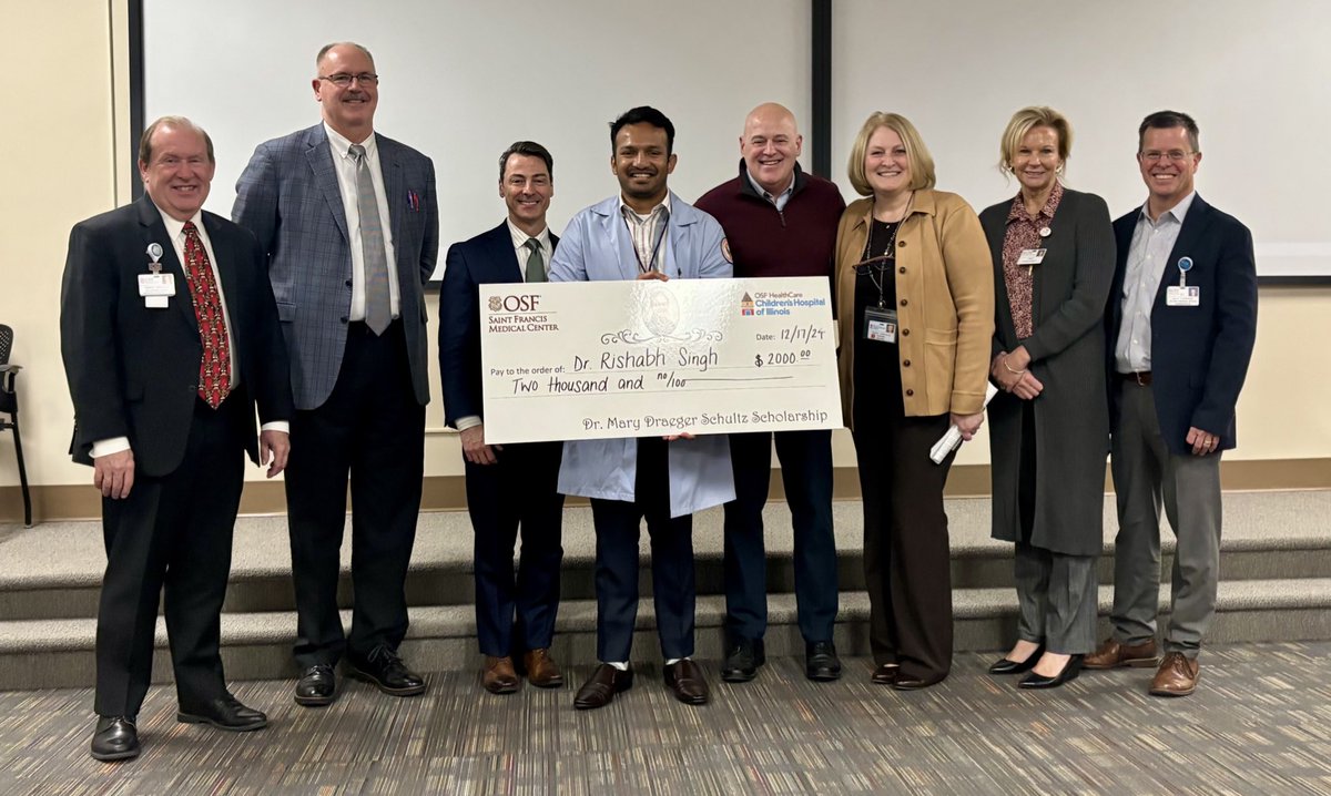 Honored to receive the Mary Draeger Schultz scholarship 2024 <a href="/OSFHealthCare/">OSF HealthCare</a>!

Grateful for the opportunity to promote #QI and #PatientSafety in healthcare, and for the incredible support from <a href="/UICOMPeoria/">University of Illinois College of Medicine Peoria</a> <a href="/UicompP/">UICOMP-IM Residency Program</a>