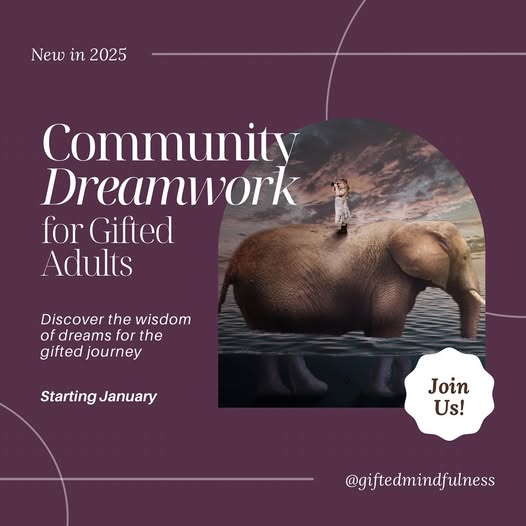 New from our Gifted Mindfulness Collective --> Community Dreamwork for Gifted Adults.

Kicking it off with our Dream Salon on January 25th!

Details at: giftedmindfulness.com/community-drea…